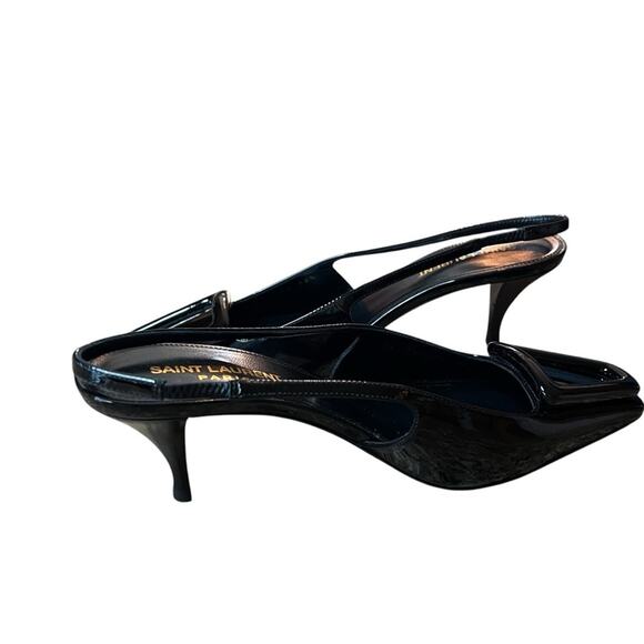 Saint Laurent Tom Slingback Pump 60 Black Patent Leather  NEW EU 35.5 US 5.5 - Picture 9 of 16